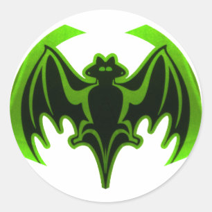 Bat Green MUSEUM Zazzle Gifts Classic Round Sticker