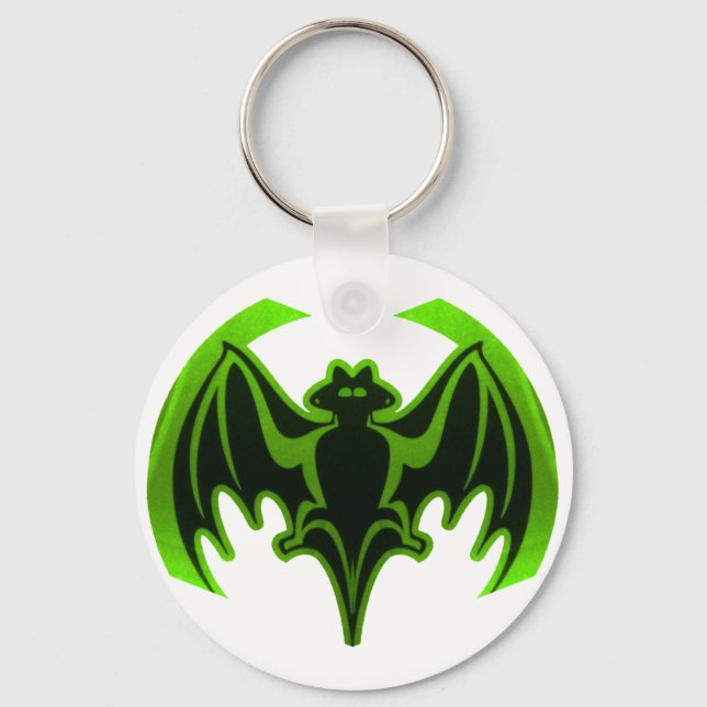 Bat Green MUSEUM Zazzle Gifts Key Ring (Front)