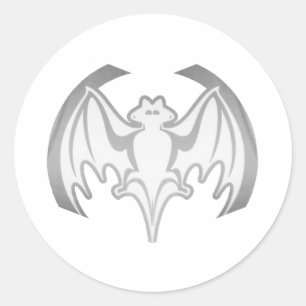 Bat Grey Inv The MUSEUM Zazzle Gifts Classic Round Sticker