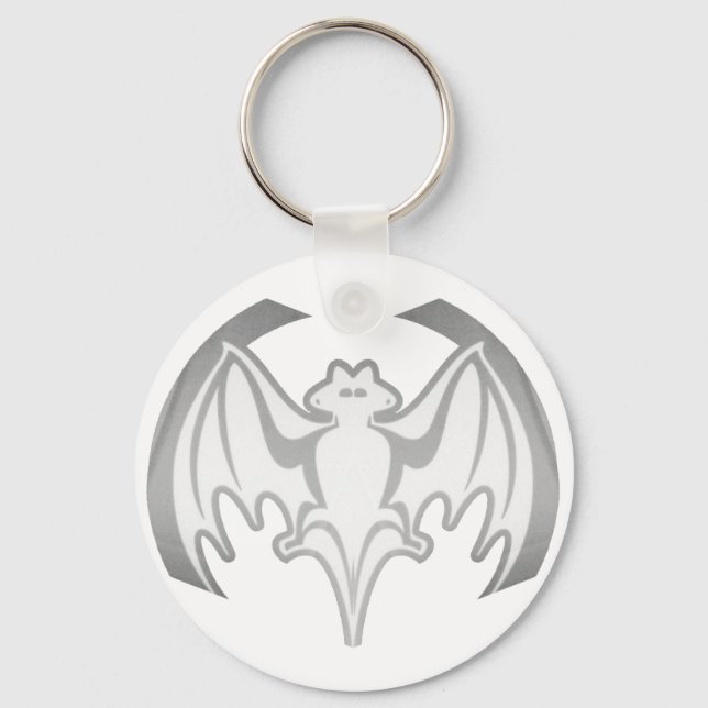 Bat Grey Inv The MUSEUM Zazzle Gifts Key Ring (Front)