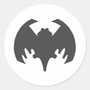 Bat Grey The MUSEUM Zazzle Gifts Classic Round Sticker