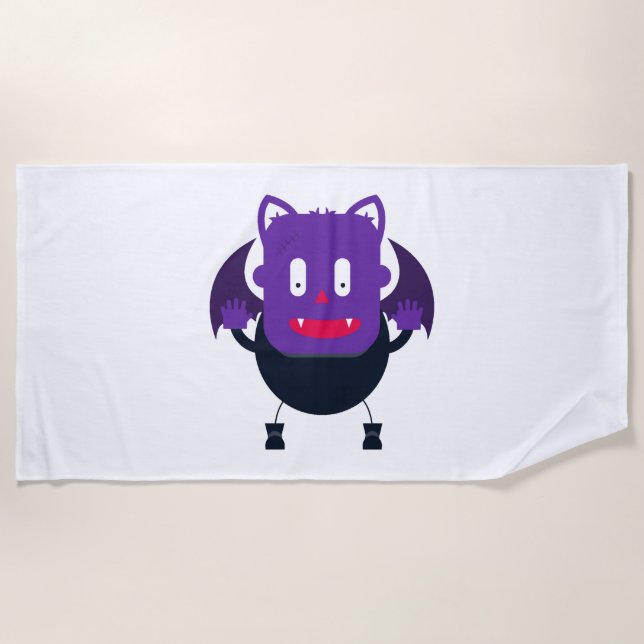 Bat halloween         beach towel (Front)
