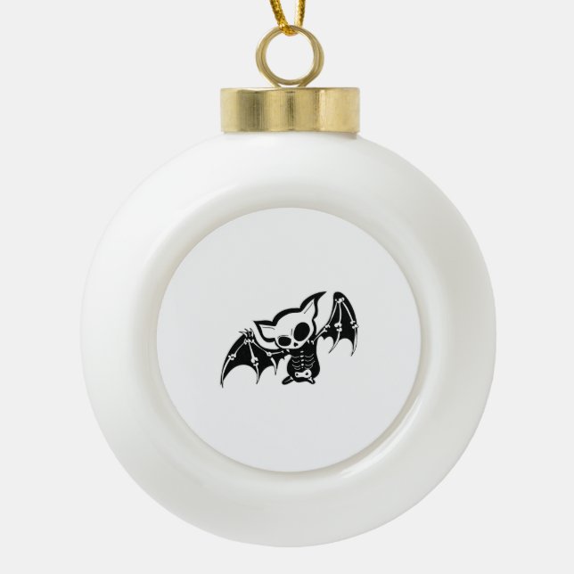 Bat Halloween           Ceramic Ball Christmas Ornament (Front)