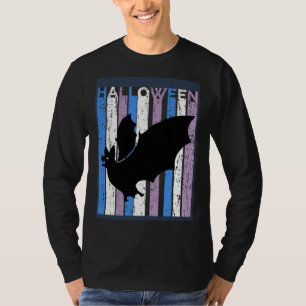 Bat Halloween Costume Girls womens Kids Blue Purpl T-Shirt