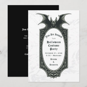 Bat Halloween Costume Party Invitation