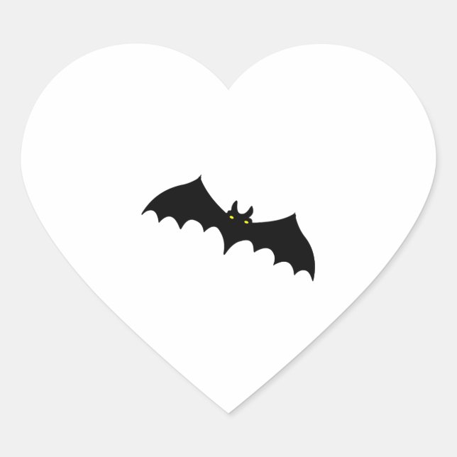 Bat halloween        heart sticker (Front)