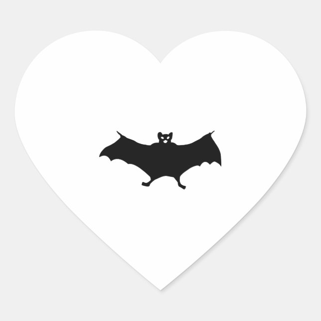 Bat Halloween    Heart Sticker (Front)