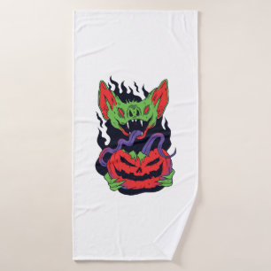 Bat Halloween - Scary Vampire Halloween Pumpkin Bath Towel