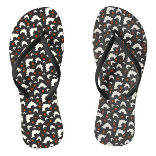 Bat Halloween Seamless Pattern Jandals