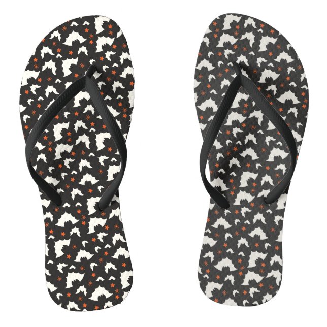 Bat Halloween Seamless Pattern Jandals (Footbed)