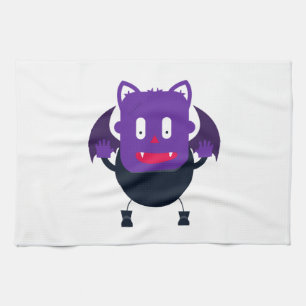 Bat halloween tea towel