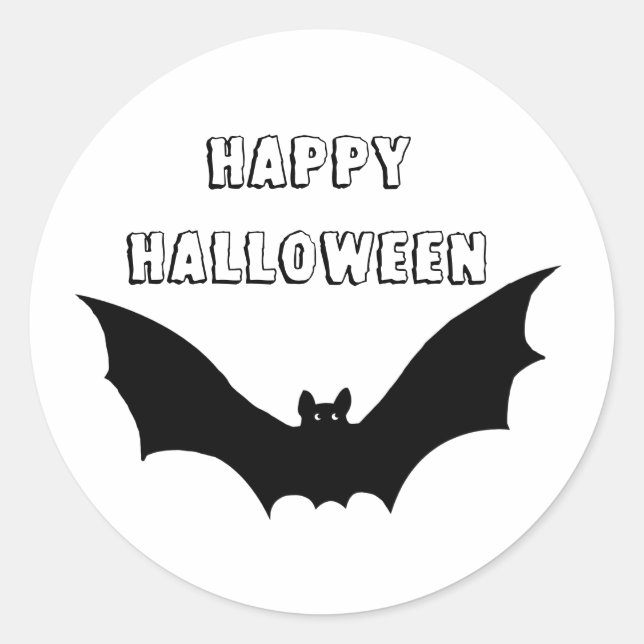 Bat Happy Halloween Classic Round Sticker (Front)