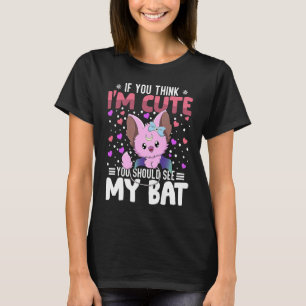 Bat Heart Valentine's Day Animal For Womens Kids T-Shirt