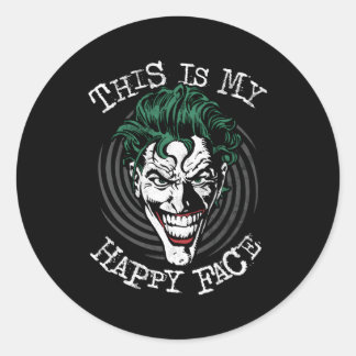 Bat Joker This Is My Happy Face Classic Round Sticker