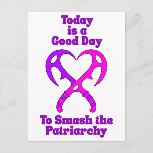 Bat’leth Heart - Smash the Patriarchy Postcard (Front)