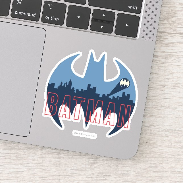 Bat Logo With Gotham & Bat Signal (Detail)