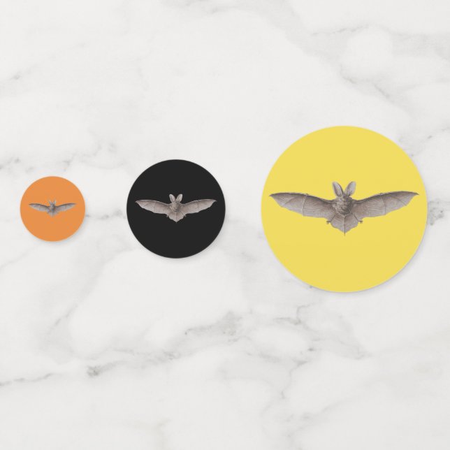Bat love Grey Bat on Orange Black and Yellow Confetti (Backs)
