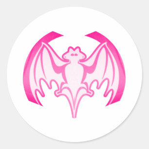Bat Magenta Inv The MUSEUM Zazzle Gifts Classic Round Sticker