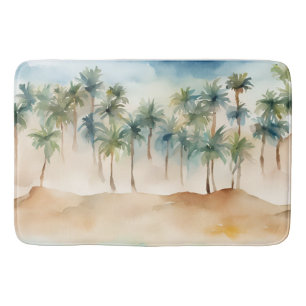 Bat Mat Watercolor Tropical Beach Palms Sand Ocean
