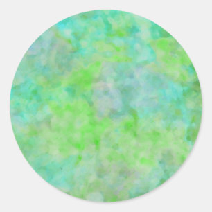 Bat Mitzvah Abstract Design in Aqua Classic Round Sticker