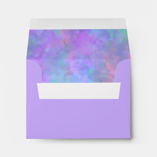 Bat Mitzvah Abstract Design in Purple Envelopes (Back (Bottom))