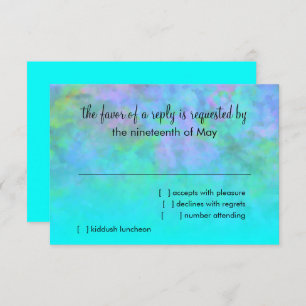 Bat Mitzvah Abstract Design in Turquoise RSVP Card