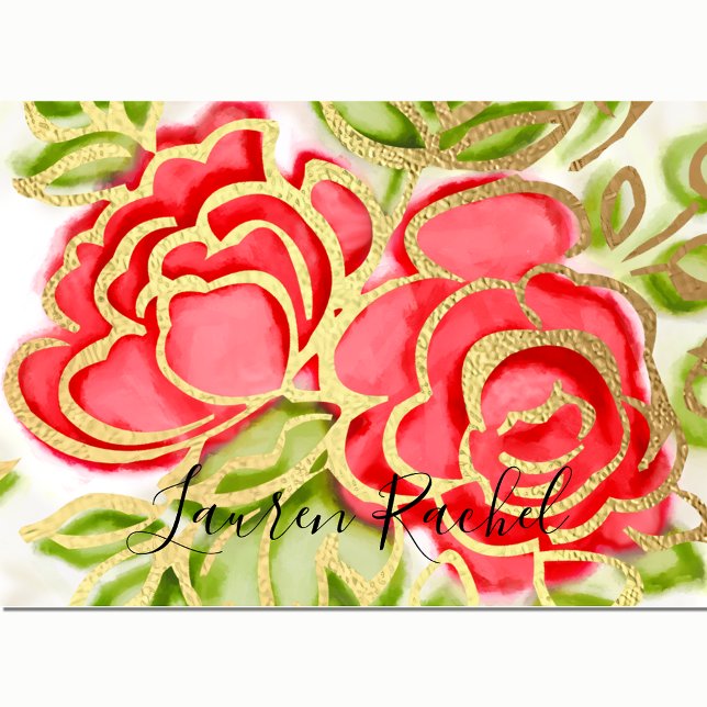 Bat Mitzvah Abstract Roses Red Thank You Card (Creator Uploaded)