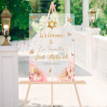 Bat Mitzvah Acrylic Welcome Sign Pink Butterflies<br><div class="desc">Step into a dream enveloped by delicate butterfly kisses and the soft caress of blush pink with our Mitzvah Bat Invitation. Experience a celebration of love, joy and the promise of blossoming youth, enticingly captured in the grace of our Pink Blush Gown design. Inspire your guests with an invitation that...</div>