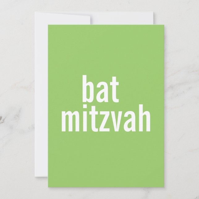Bat Mitzvah Announcements {Light Green} (Front)