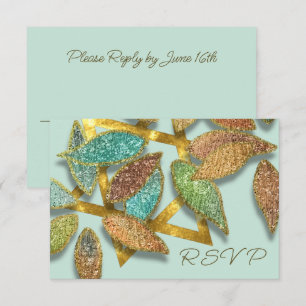 Bat Mitzvah  Aqua Brown Glittery Petals Star Invitation