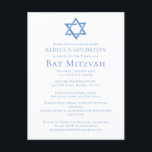 Bat Mitzvah Artistic Blue Star of David Party Postcard<br><div class="desc">This blue Bat Mitzvah ceremony or party invitation postcard has a beautiful,  artistic Star of David drawing at the top. Complete the invite postcards with your personalised event details for a Jewish girl.</div>