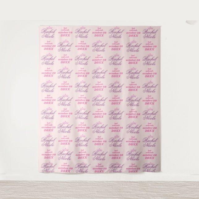 *Bat Mitzvah* Backdrop Step and Repeat Banner Tapestry (Front)
