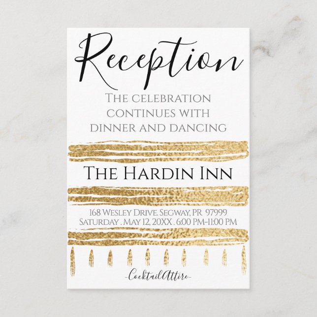 Bat Mitzvah Bar Mitzvah Elegant Reception Card (Front)