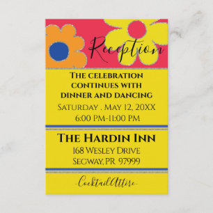 Bat Mitzvah Bar Mitzvah Flowery Reception Card