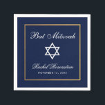 Bat Mitzvah Blue and Gold Napkin<br><div class="desc">Bat Mitzvah Blue and Gold Paper Napkin</div>