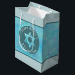 Bat Mitzvah Blue Opal Magen David Personalised Medium Gift Bag<br><div class="desc">Once personalised, this stylish faux blue opal watercolor gift bag with a matching Magen David star and your custom text will be the perfect touch for your Bat Mitzvah gift. Set on an allover background of faux watercolor, the simulated blue shimmer Star of David is centred on a circle of...</div>