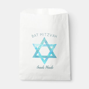 Bat Mitzvah Blue Opal Star Of David Glam Party Favour Bags