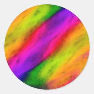 Bat Mitzvah Bright Colours Classic Round Sticker