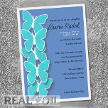 Bat Mitzvah Butterfly Turquoise and Any Colour<br><div class="desc">Bat Mitzvah Butterfly Turquoise Purple Watercolor. Bat Mitzvah designs by Umua. Printed and shipped by Zazzle or its partner.</div>