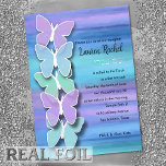Bat Mitzvah Butterfly Turquoise Purple Watercolor<br><div class="desc">Bat Mitzvah Butterfly Turquoise Purple Watercolor. Bat Mitzvah designs by Umua. Printed and shipped by Zazzle or its partner.</div>