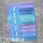 Bat Mitzvah Butterfly Turquoise Purple Watercolor<br><div class="desc">Bat Mitzvah Butterfly Turquoise Purple Watercolor. Bat Mitzvah designs by Umua. Printed and shipped by Zazzle or its partner.</div>