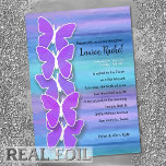 Bat Mitzvah Butterfly Turquoise Purple Watercolor<br><div class="desc">Bat Mitzvah Butterfly Turquoise Purple Watercolor. Bat Mitzvah designs by Umua. Printed and shipped by Zazzle or its partner.</div>