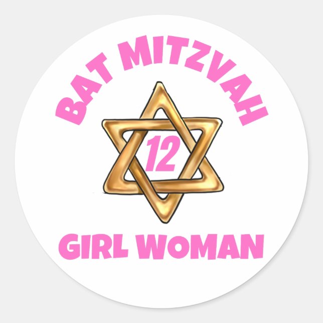 Bat Mitzvah  Classic Round Sticker (Front)