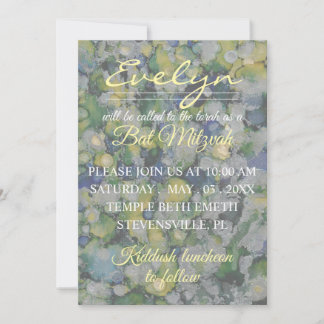 Bat Mitzvah Colourful Inks Invitation