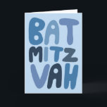 BAT MITZVAH Customisable Modern Bubble Letters  Card<br><div class="desc">Hand drawn text by me for you. Add your own text to the inside of the card or change the background colours. For more designs and colours check my shop! Or let me know if you'd like something custom. I also have matching wrapping paper and of course both Bar and...</div>