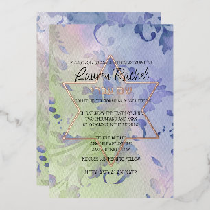 Bat Mitzvah Delicate Floral Watercolor Design