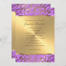 Bat Mitzvah Elegant Orchid Purple Gold Filigree