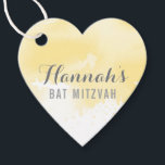 BAT MITZVAh favour tag modern yellow watercolor<br><div class="desc">by kat massard >>> https://linktr.ee/simplysweetpaperie <<<
A cute heart shaped tag just perfect for favour tags for your special event.</div>