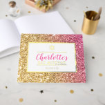 BAT MITZVAH glam chic cool luxe pink gold glitter Guest Book<br><div class="desc">by kat massard >>> WWW.SIMPLYSWEETPAPERIE.COM <<<</div>