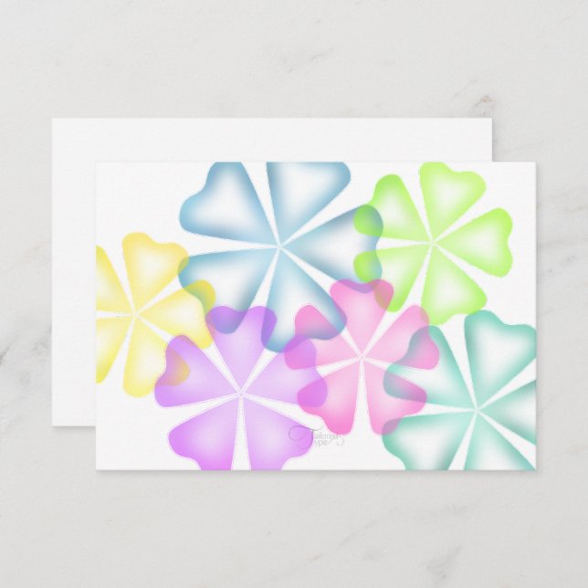 Bat Mitzvah Glowing Flowers Multi Response Card (Front/Back)